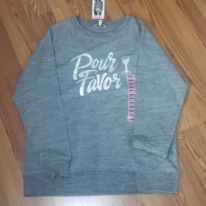 S Womens Gray Wildfox sweatshirt NWT sweater wine